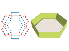 six corner style tray,abnormal packaging box design