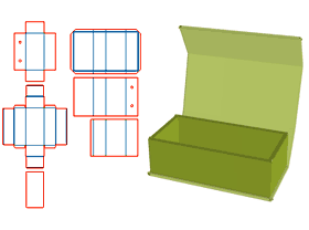 Book-shaped flap V slot, flap angle optional, inner box mounting optional, inner box fold adjustable