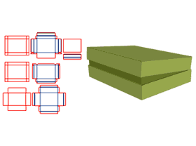 Flip-top gift box with corresponding lid, V-groove on the outer box, and half-cut base in the inner box