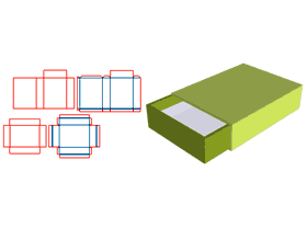 Drawer sealed on five sides, outer box V-groove, inner box half-cut, outer box edge V-groove