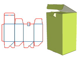 Top cover tongue-in-groove structure,The bottom is self-adhesive, bottom-stick color box ,Aircraft box,color box, paper corrugated paper box, packaging structure design, packaging box structure, p