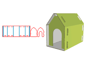 Special-shaped packaging boxes, house-shaped packaging boxes, cat nest structure, corrugated cardboard boxes, toy packaging design